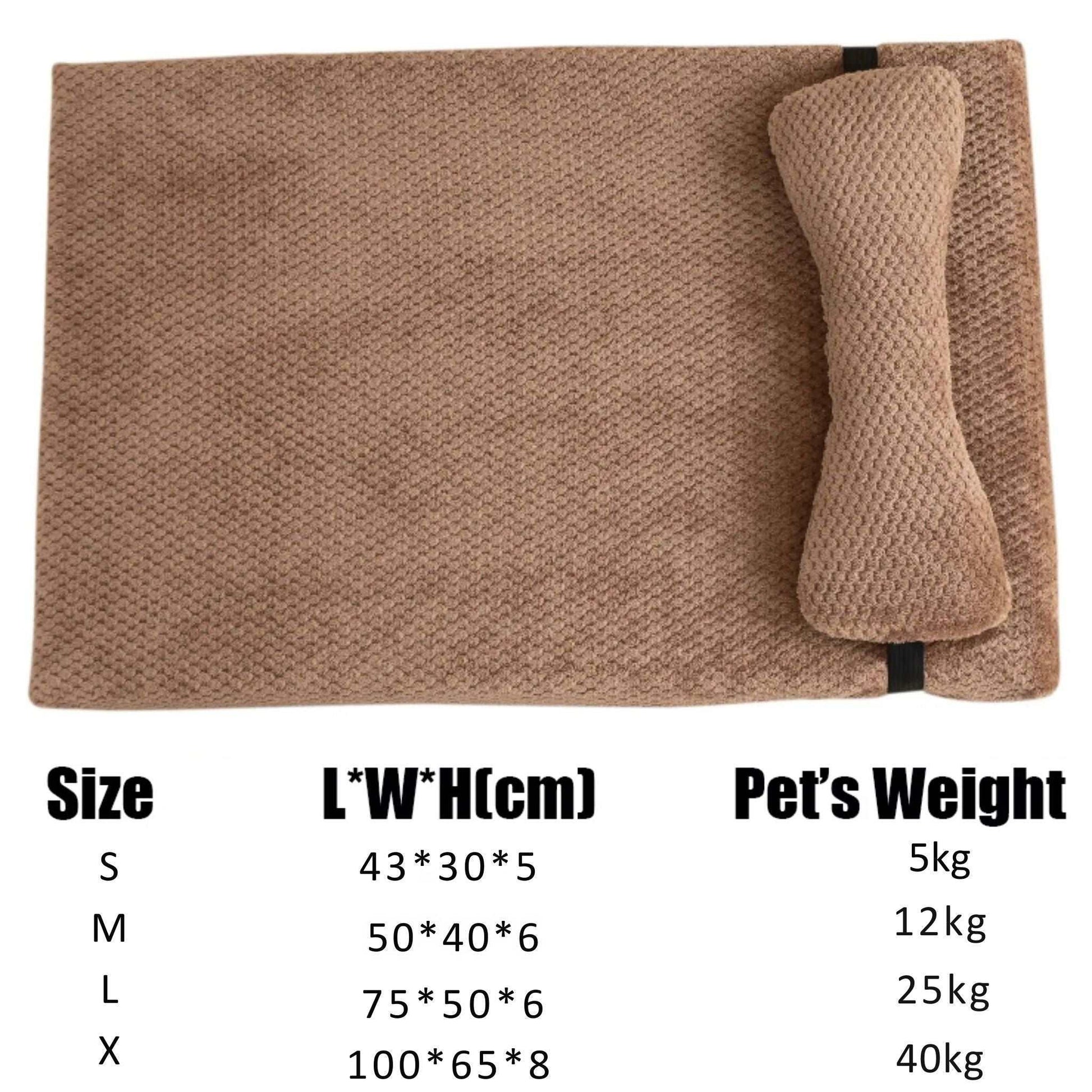 Brown Warm Calming Dog Puppy Bed Mat Pillow Fluffy Plush with Removable Washable Cover for X-Large, Large, Medium, Small Dogs TRENDYPET'S ZONE