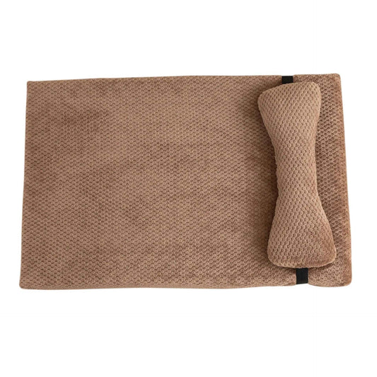 Brown Warm Calming Dog Puppy Bed Mat Pillow Fluffy Plush with Removable Washable Cover for X-Large, Large, Medium, Small Dogs - Trendypet's Zone