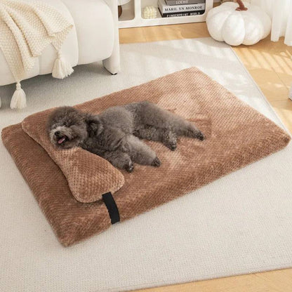 Brown Warm Calming Dog Puppy Bed Mat Pillow Fluffy Plush with Removable Washable Cover for X-Large, Large, Medium, Small Dogs TRENDYPET'S ZONE