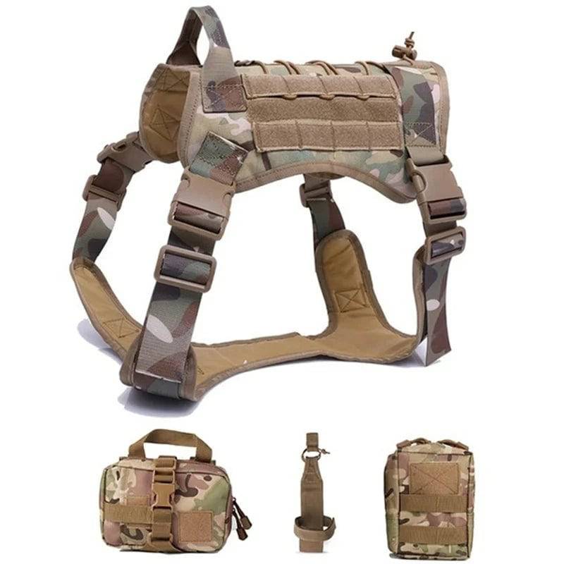 Camouflage Tactical Dog Pet Vest With Bags Military Harness Leash Set TRENDYPET'S ZONE