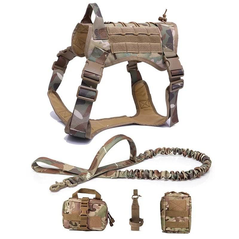 Camouflage Tactical Dog Pet Vest With Bags Military Harness Leash Set TRENDYPET'S ZONE