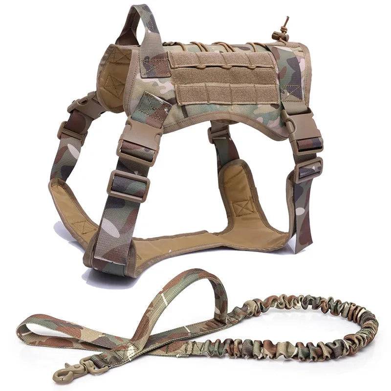 Camouflage Tactical Dog Pet Vest With Bags Military Harness Leash Set TRENDYPET'S ZONE