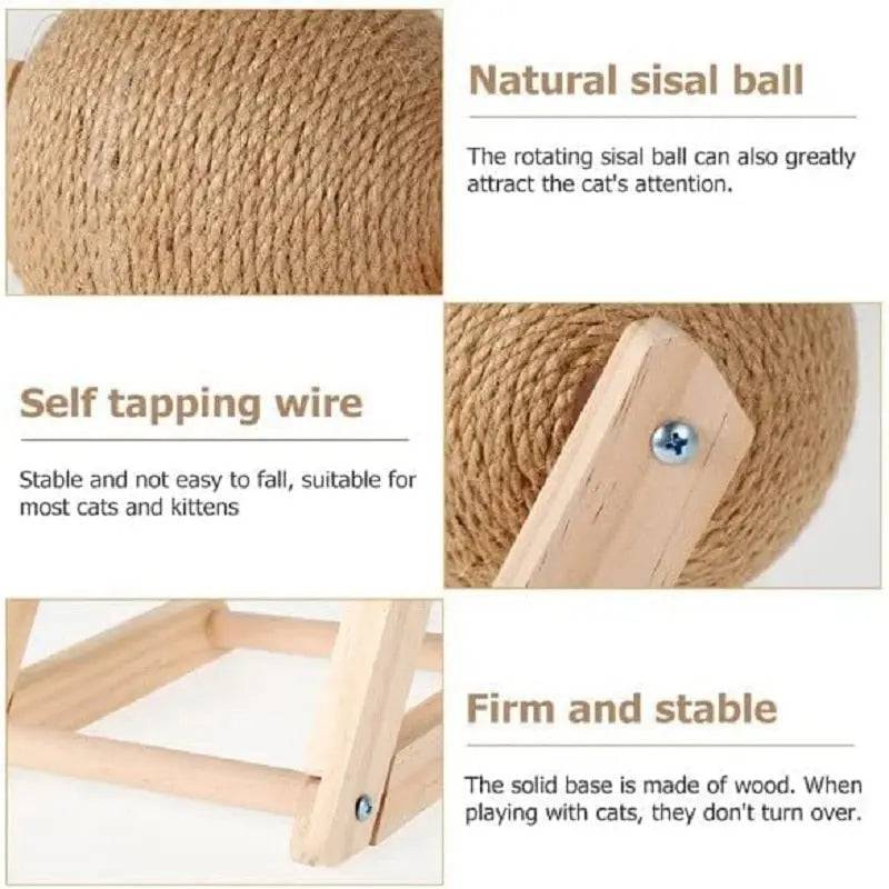 Cat Scratcher Toy Pet Scratching Ball Kitten Sisal Rope Scraper Claw Sharpener Furniture Protector TRENDYPET'S ZONE