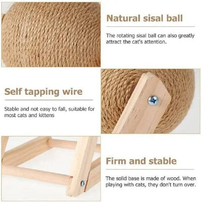 Cat Scratcher Toy Pet Scratching Ball Kitten Sisal Rope Scraper Claw Sharpener Furniture Protector TRENDYPET'S ZONE