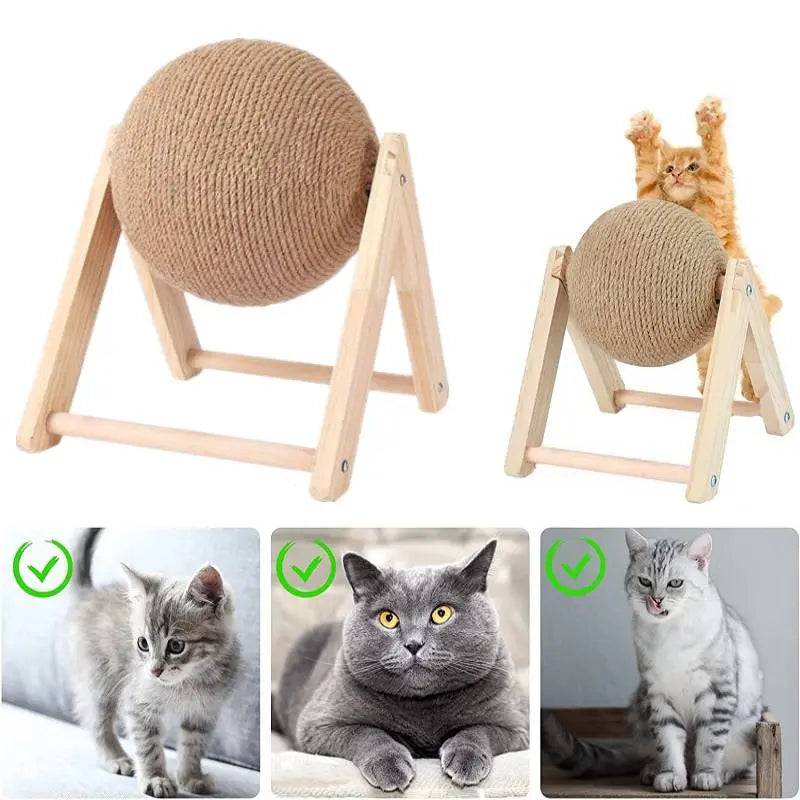 Cat Scratcher Toy Pet Scratching Ball Kitten Sisal Rope Scraper Claw Sharpener Furniture Protector TRENDYPET'S ZONE