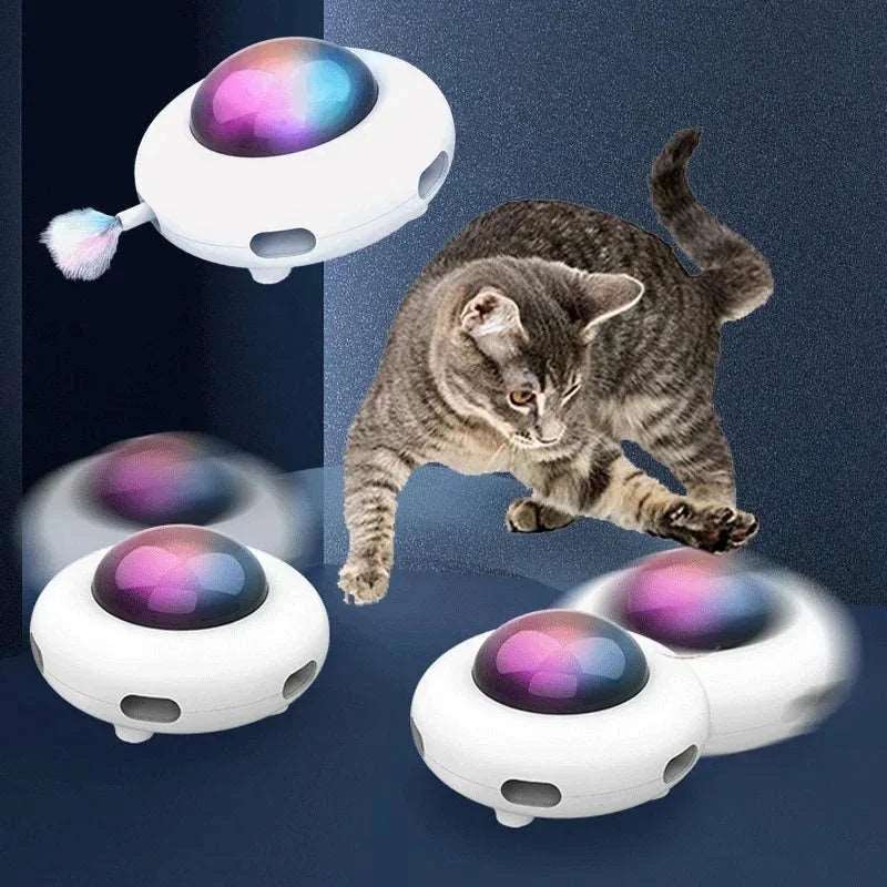 Cat Toy Smart Teaser Pet Turntable Catching Training USB Charging Interactive Auto Replacement Feather TRENDYPET'S ZONE