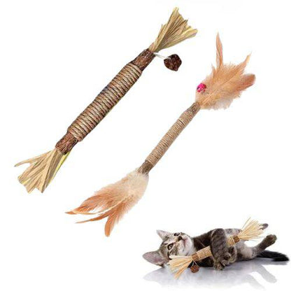 Cat Toys Chew Stick, Kitten Treat Catnip Toy Natural Stuff with Catnip for Cleaning Teeth Indoor Dental TRENDYPET'S ZONE