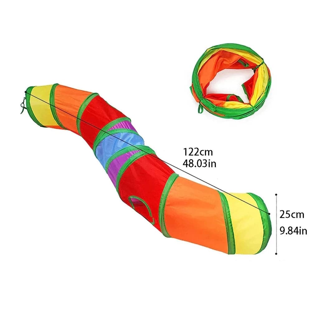 Cat Tunnel for Indoor Toys for Kittens Rainbow Interactive Foldable Crinkle Toy TRENDYPET'S ZONE