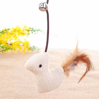 Chick Cat Teaser Feather Toys Kitten Funny Rod Wand Toys Wood Pet Toys Interactive Stick TRENDYPET'S ZONE