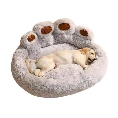 Chocolate Dog Bed Mat Round Large Pet House Long Plush Deep Sleeping Warm Bear Paw Shape Super Soft Cushion Calm Beds High Quality TRENDYPET'S ZONE