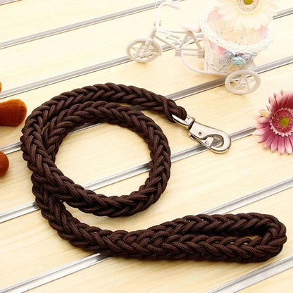 Coffee Super Strong Coarse Nylon Dog Leash Double Row Adjustable Collar For Medium Large Dogs TRENDYPET'S ZONE