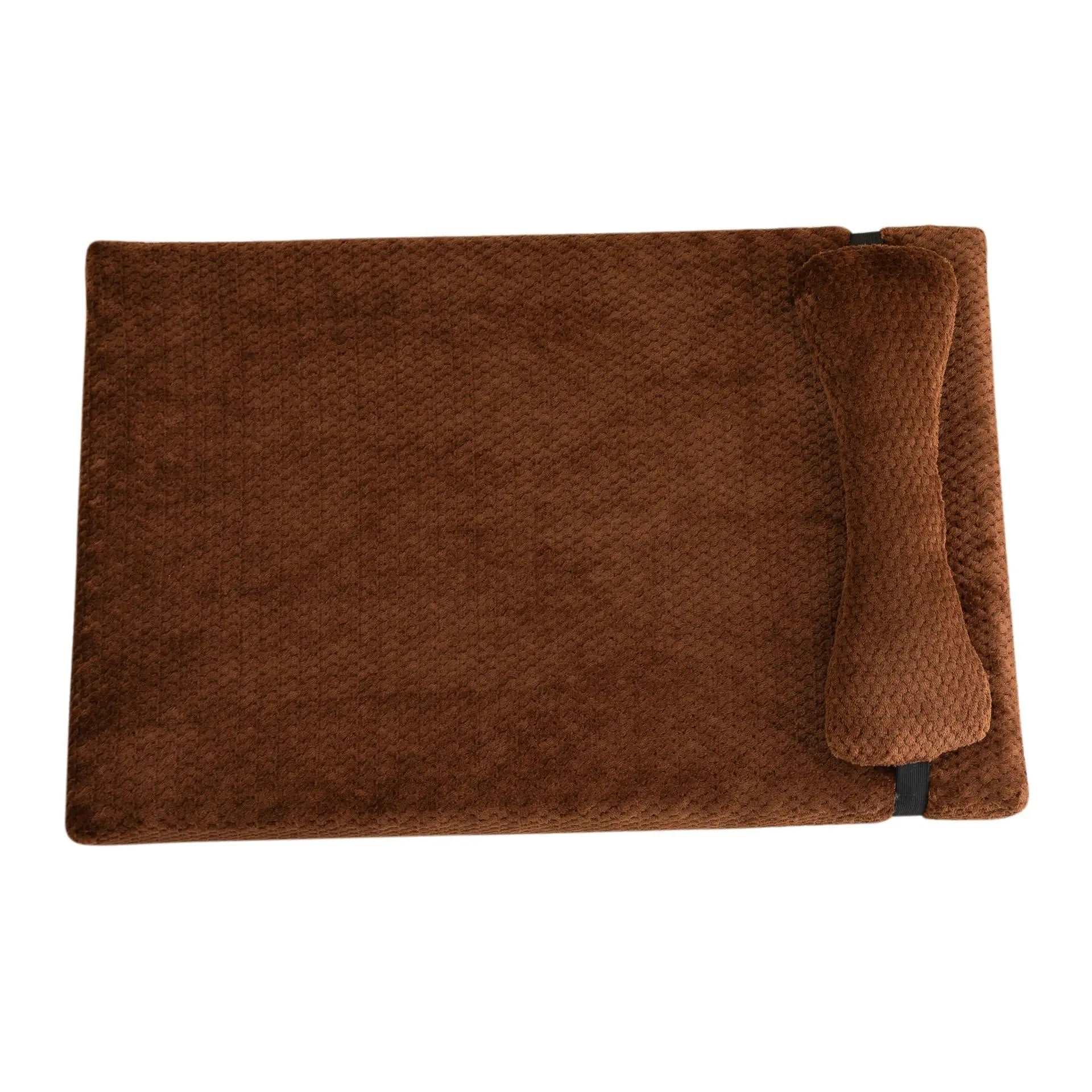 Coffee Warm Calming Dog Puppy Bed Mat Pillow Fluffy Plush with Removable Washable Cover for X-Large, Large, Medium, Small Dogs - Trendypet's Zone