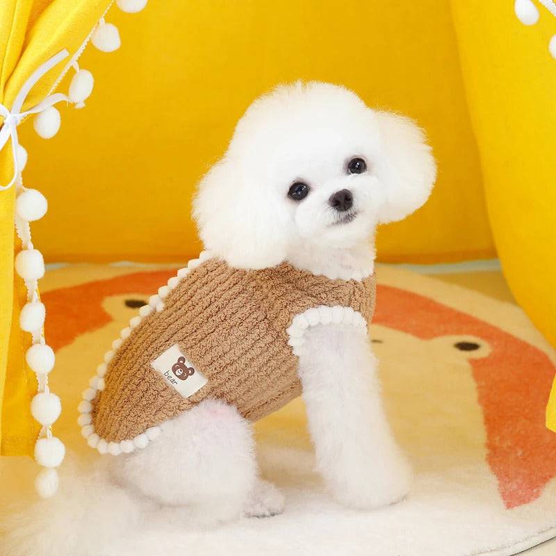 Coffee Winter Warm Apparel Soft Dog Cat Sweater Vest Coat TRENDYPET'S ZONE