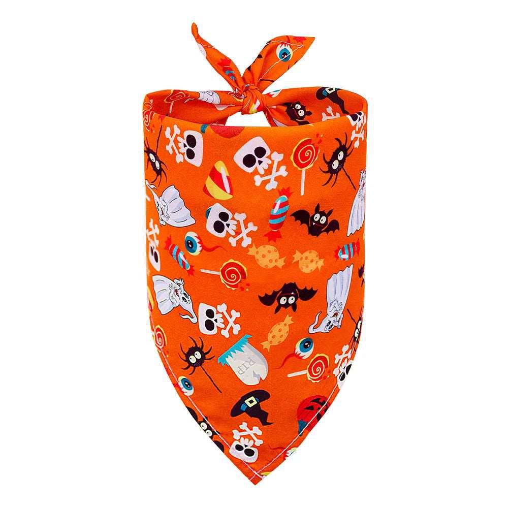 Cute Halloween Pet Bandana Bib Skull Bat Ghost Pattern TRENDYPET'S ZONE