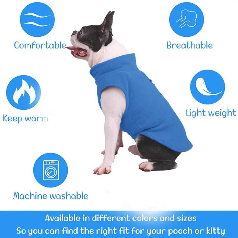 Cyan Winter Fleece Pet Dog Clothes Puppy Costumes Jacket Vest - Trendypet's Zone