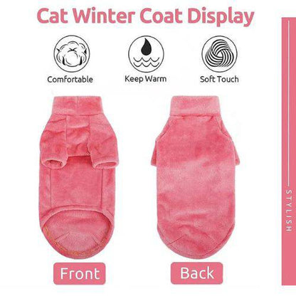 Dark Coffee Turtleneck Cat Sweater Coat Winter Warm Hairless Cat Clothes Soft Fluff Pullover Shirt Pet Clothing - Trendypet's Zone