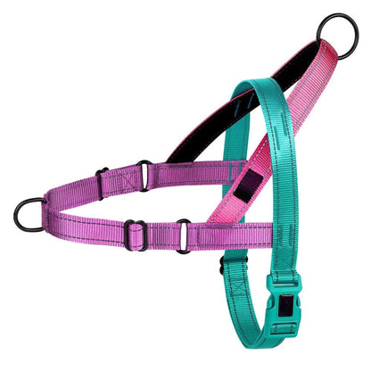 Dark Green Reflective Nylon Dog Harness Adjustable Pet Training Harnesses No Pull Puppy Walking Vest TRENDYPET'S ZONE