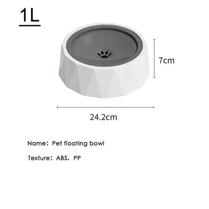 Dark Grey 1L Pet Floating Water Bowl For Cat Dog No-Spill Large Capacity Slow Water Feeder Dispenser - Trendypet's Zone