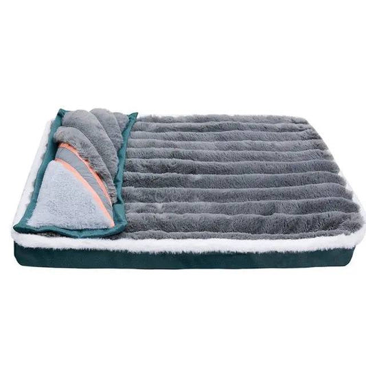 Dark Grey Dog Sleeping Pad Bed With Pillow Soft And Comfortable Warm Removable And Machine Washable - Trendypet's Zone