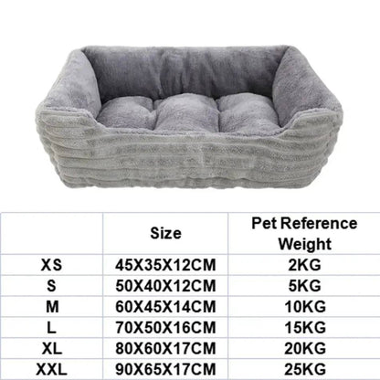 Dark Grey Pet Cat Dog Bed Cushion Square Soft Plush Kennel Dog Bed for Small Medium Dogs Cat Puppy Accessories Pet Sleep House Waterproof - Trendypet's Zone