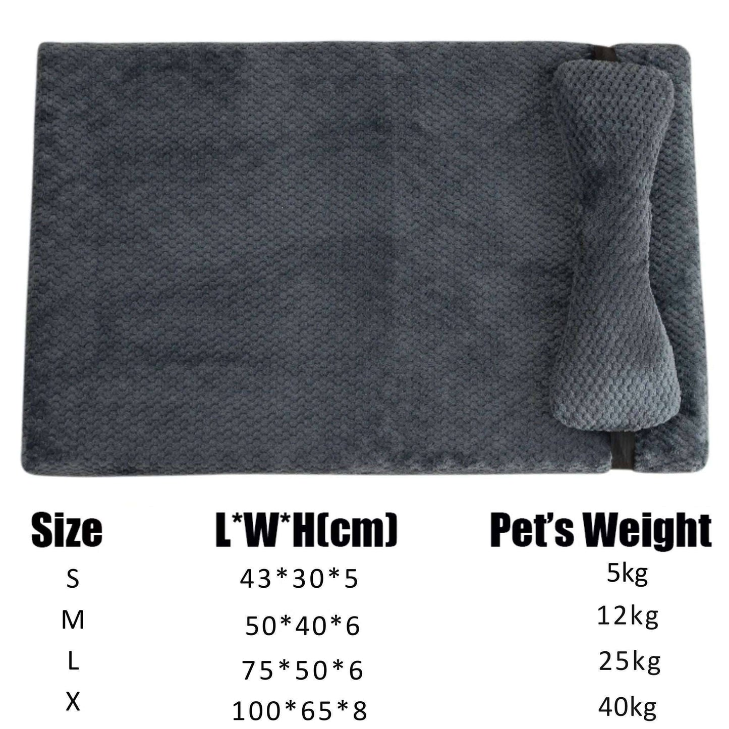 Dark Grey Warm Calming Dog Puppy Bed Mat Pillow Fluffy Plush with Removable Washable Cover for X-Large, Large, Medium, Small Dogs - Trendypet's Zone