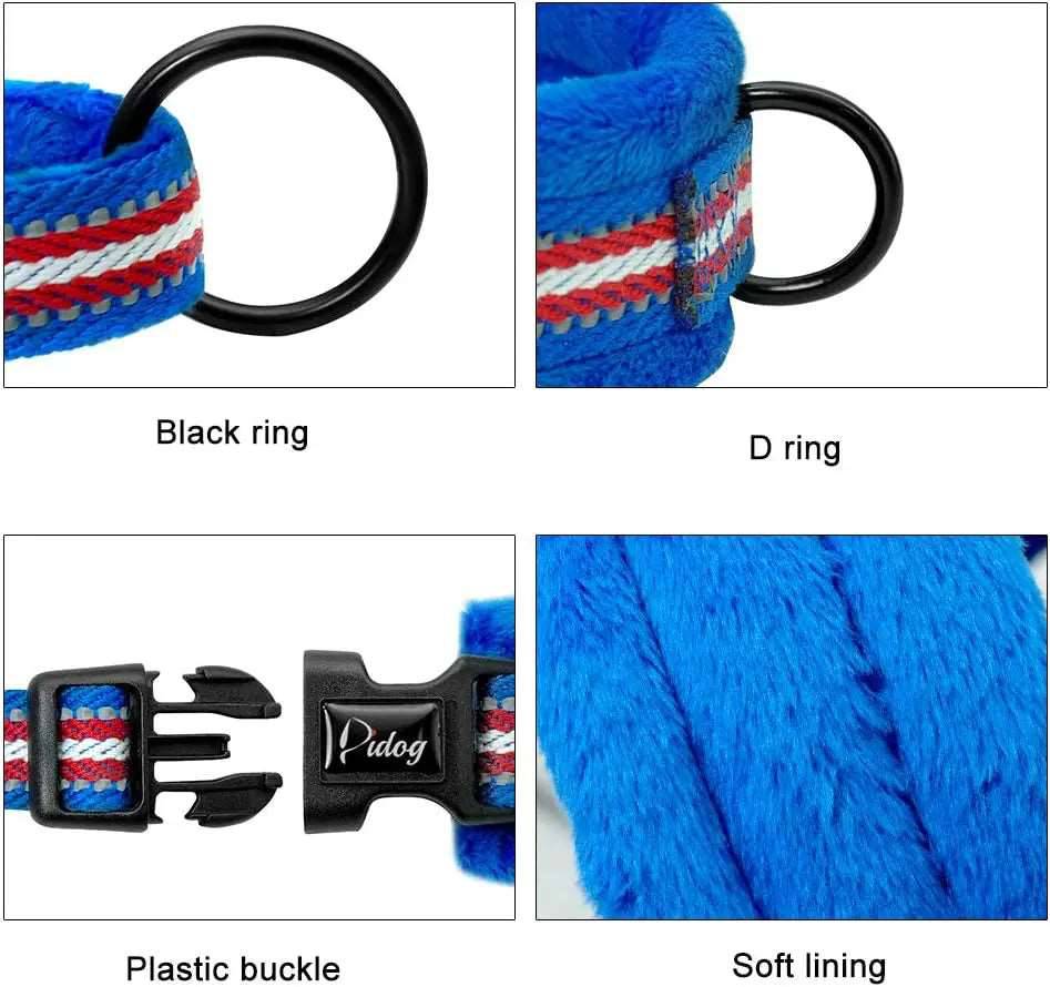 Deep Blue With Lines Warm Harness Vest Winter Soft Padded Pet Training Adjustable For Small Large Dog Puppy TRENDYPET'S ZONE