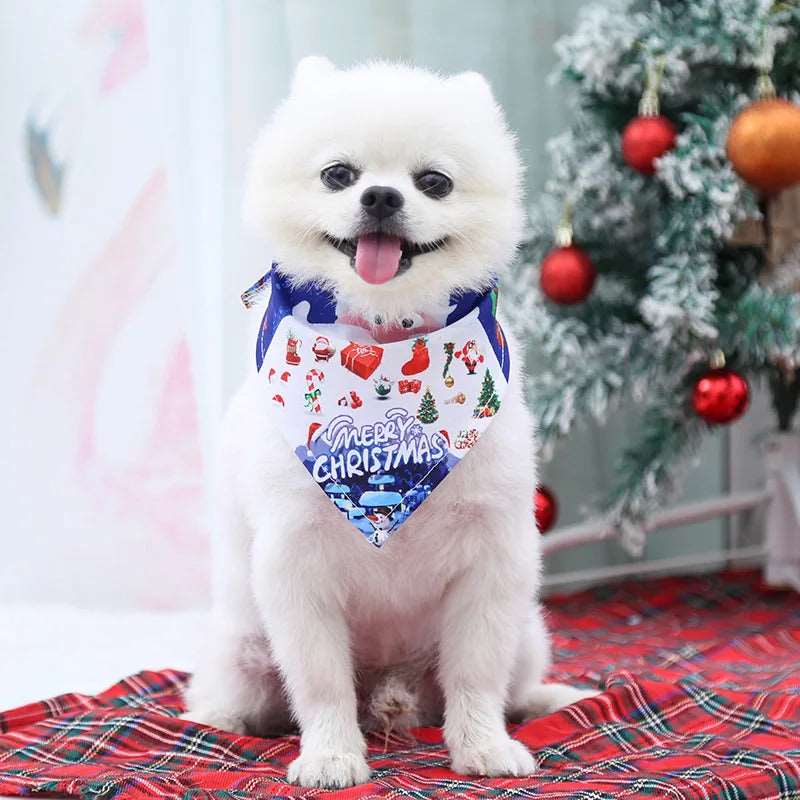 Dog Bandana Christmas Pet Holiday Scarf Santa Claus Design TRENDYPET'S ZONE