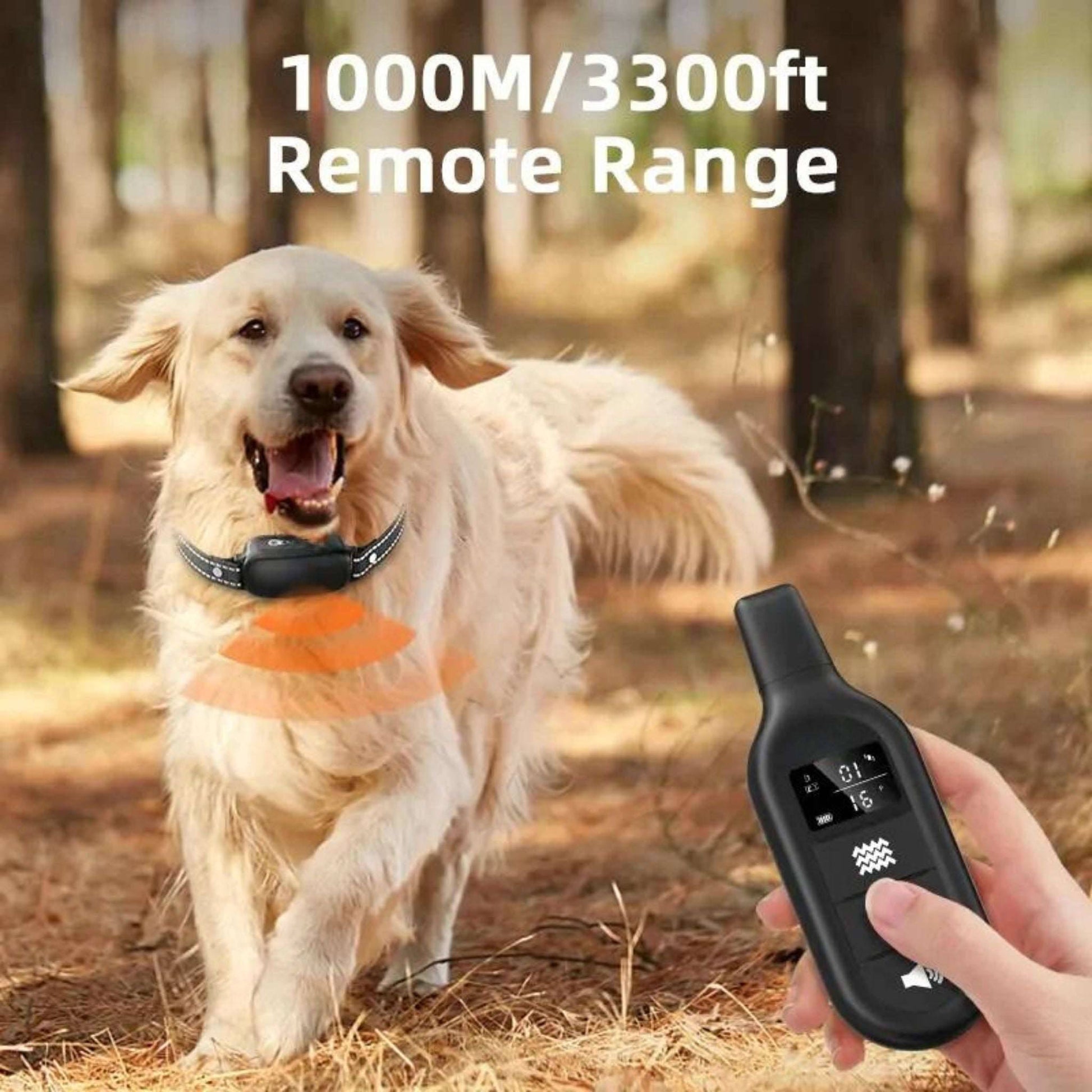 Dog Shock Collar, IPX7 Waterproof Dog Training Collar with 3300FT Remote, Rechargeable Shock Collar for Large Medium Small Dog，3 Training Modes with Beep, Vibration and Shock, Reflective Dog Collar - Trendypet's Zone