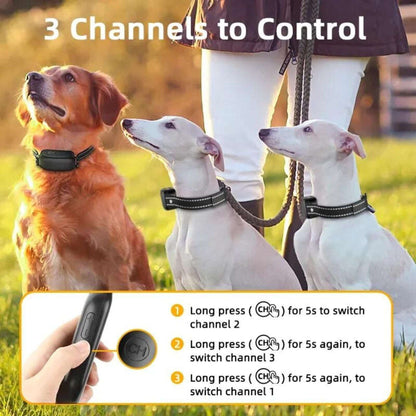 Dog Shock Collar, IPX7 Waterproof Dog Training Collar with 3300FT Remote, Rechargeable Shock Collar for Large Medium Small Dog，3 Training Modes with Beep, Vibration and Shock, Reflective Dog Collar - Trendypet's Zone