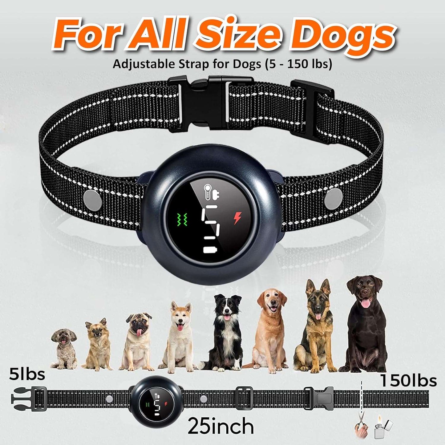 Electronic Training Collar, Auto Bark Collar with Remote, Beep (1-8), Vibration(1-16), Waterproof, Safe, Dog Shock Collar TRENDYPET'S ZONE