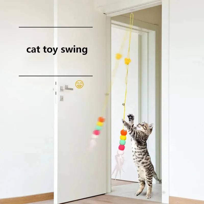 Feather Caterpillar Simulation Cat Scratch Rope Interactive Retractable Hanging Toy TRENDYPET'S ZONE