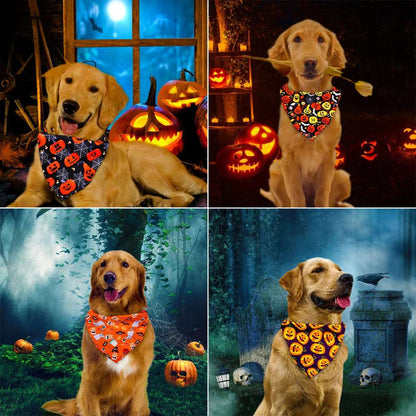 Festive Pet Halloween Costume Scarf Bib Pumpkin Pattern TRENDYPET'S ZONE