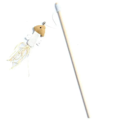 Fish Cat Teaser Feather Toys Kitten Funny Rod Wand Toys Wood Pet Toys Interactive Stick TRENDYPET'S ZONE