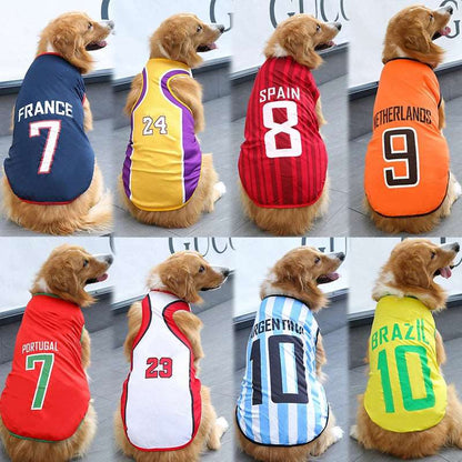 France Pet Clothes Dog Sport Jersey Clothes for Summer Apparel Basketball Clothing Puppy T-Shirts TRENDYPET'S ZONE