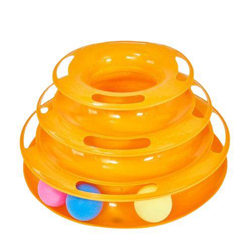 Gold 3/4 Levels Pet Cat Toy Training Amusement Plate Kitten Tower Tracks Triple Disc Tumbler Ball Interactive TRENDYPET'S ZONE