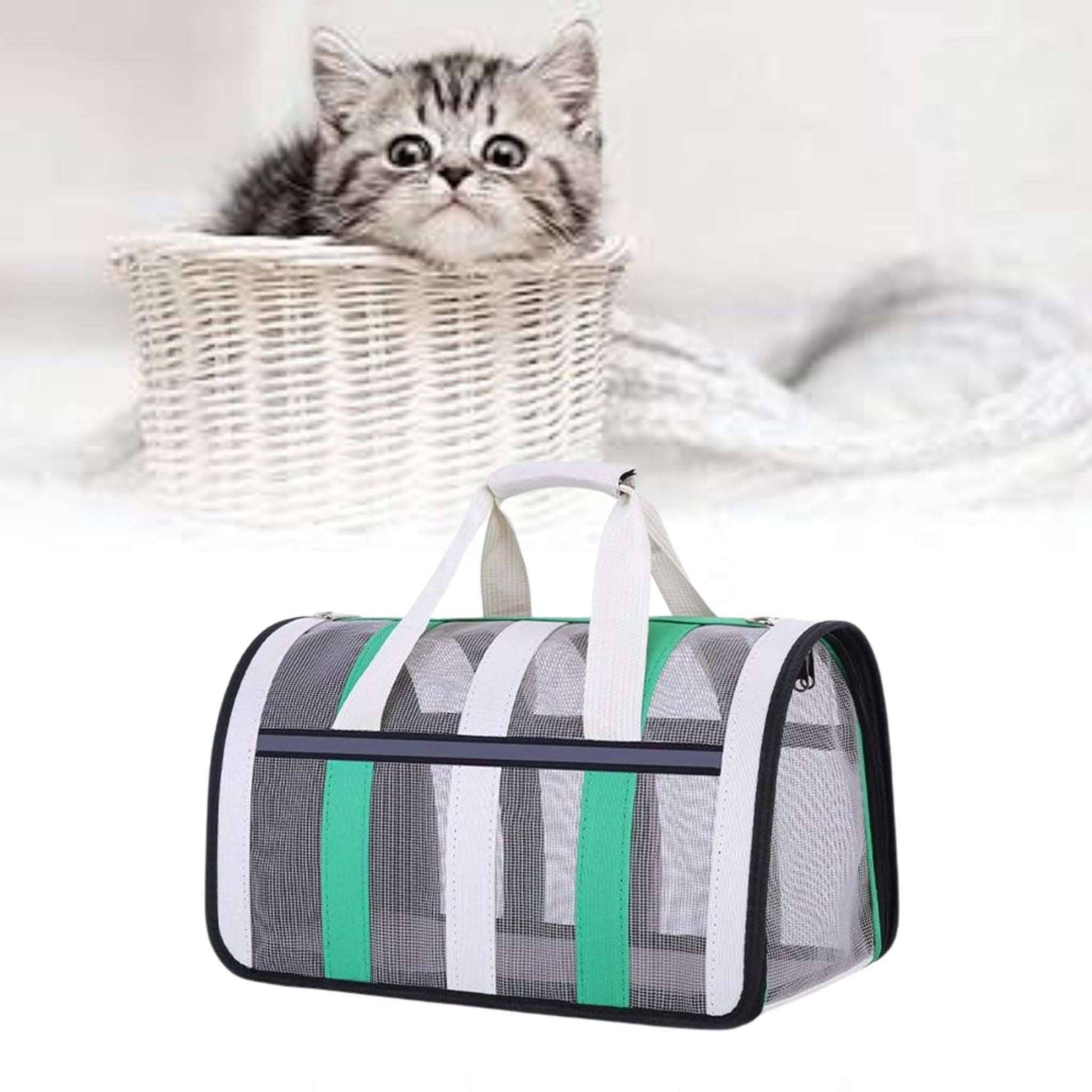 Grass Green Pet Carrying Bag Large Capacity Portable Breathable Shoulder Bag For Outdoor Use Suitable For All Seasons TRENDYPET'S ZONE