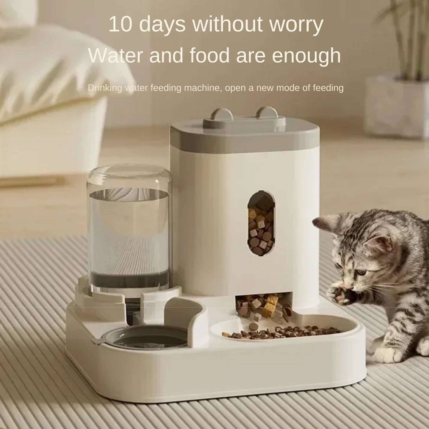 Gray Automatic Feeder Cat Dog Food Bowl Pet Large 2L Food Storage Dispenser Container Puppy Pet Kitten Accessories TRENDYPET'S ZONE