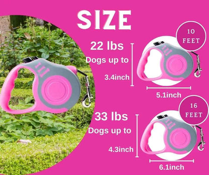 Gray Pink Dog Leash 3m 5m Durable Leash Automatic Retractable Nylon Cat Lead Extension Puppy Walking Running Lead Roulette For Dog TRENDYPET'S ZONE