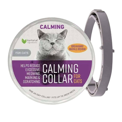 Gray Safe Cat Calming Collar 1Pack/60Days Adjustable Anxiety Reduction Pheromone Lasting Natural Calm Pet Collar Boxed OPP Bag TRENDYPET'S ZONE