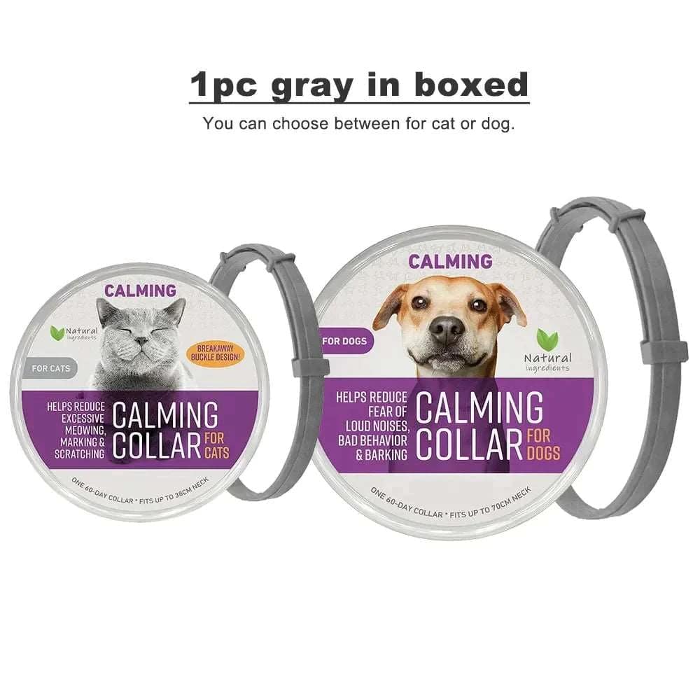 Gray Safe Cat Calming Collar 1Pack/60Days Adjustable Anxiety Reduction Pheromone Lasting Natural Calm Pet Collar Boxed OPP Bag TRENDYPET'S ZONE