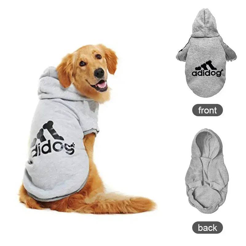 Gray Soft Fleece Pet Dog Puppy Hoodies Warm Sweatshirt Pet Costume Jacket TRENDYPET'S ZONE