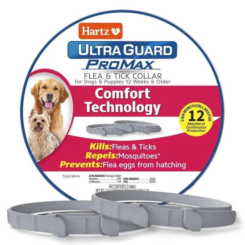 Gray UltraGuard ProMax Flea & Tick Collar for Dogs & Puppies, 12 Months Protection, Soft & Comfortable, 6-Months Protection Each, 2 Collars TRENDYPET'S ZONE