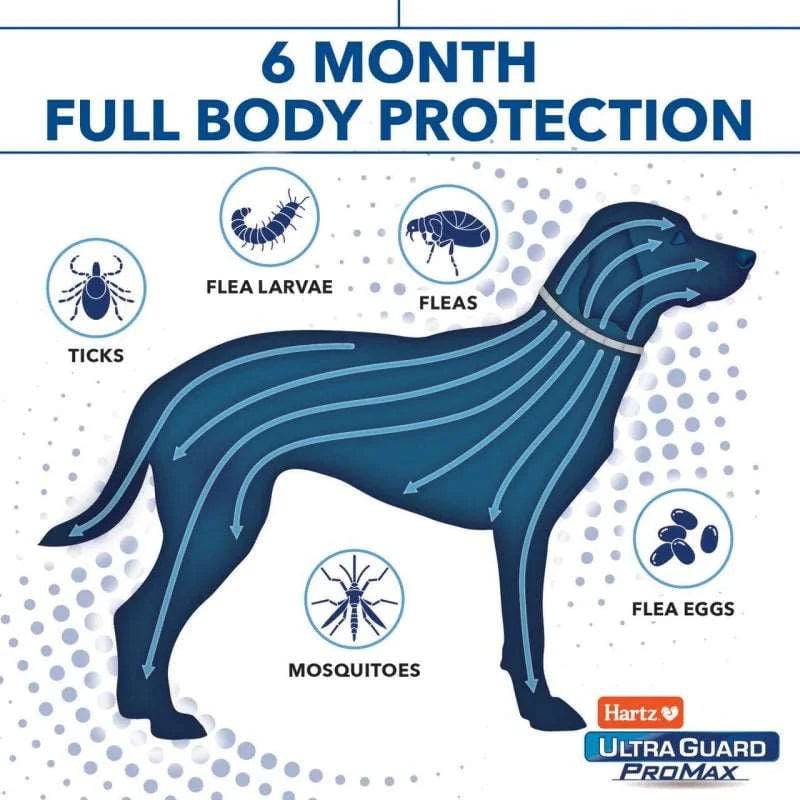 Gray UltraGuard ProMax Flea & Tick Collar for Dogs & Puppies, 12 Months Protection, Soft & Comfortable, 6-Months Protection Each, 2 Collars TRENDYPET'S ZONE