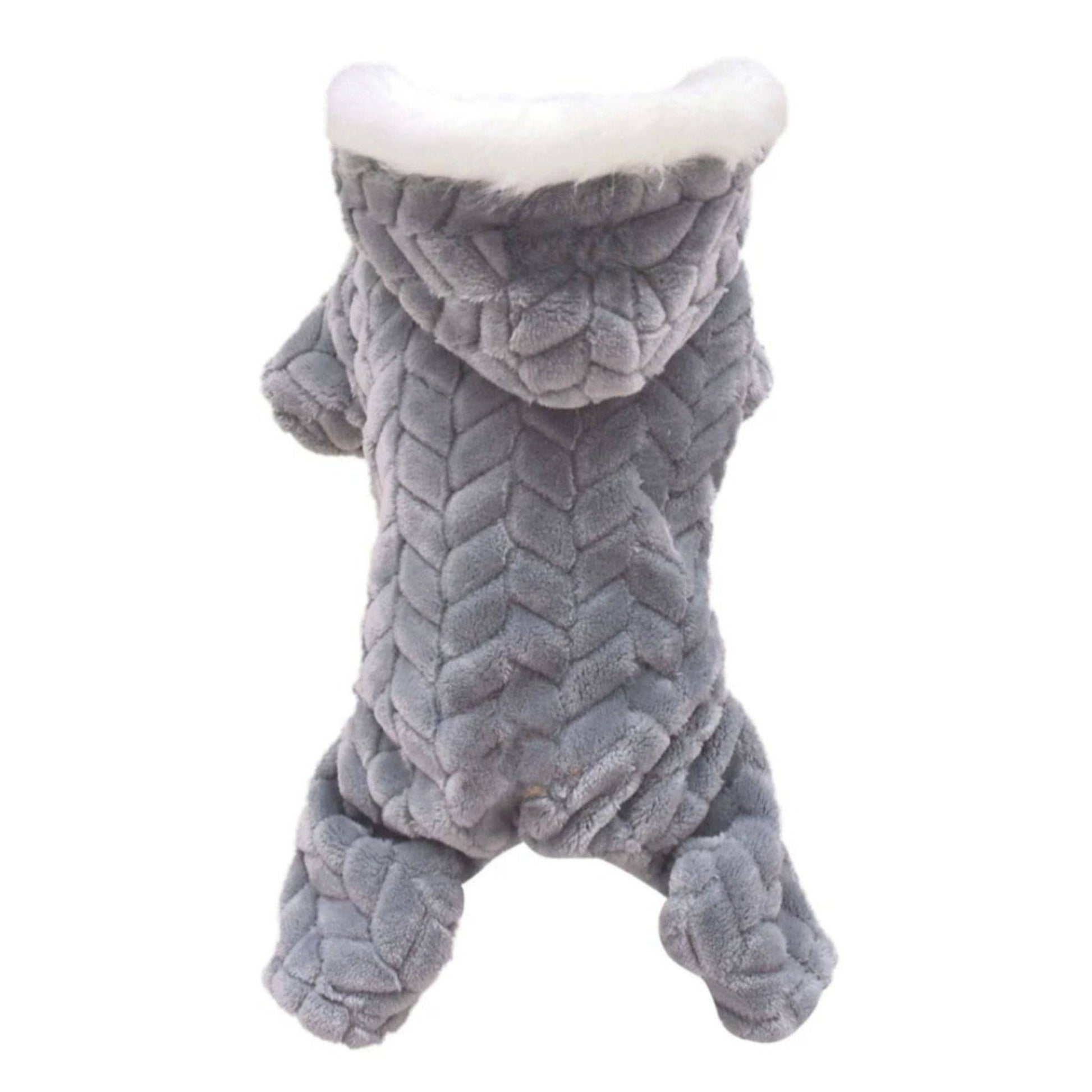 Gray Winter Pet Dog Clothes Thicker Polyester Cotton Coat Jumpsuit Four-Legged Down Puppy Jackets - Trendypet's Zone