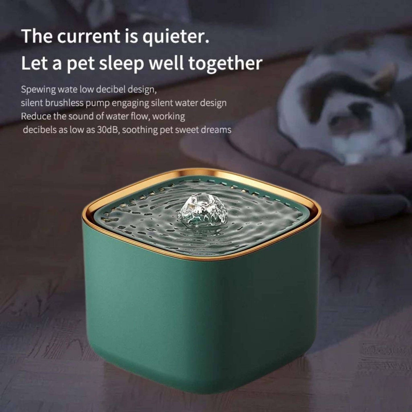 Green 3L Automatic Cat Water Fountain with LED Light Ultra Silent USB Kitten Electric Mute Water Feeder Pet Drinking Water Fountain - Trendypet's Zone