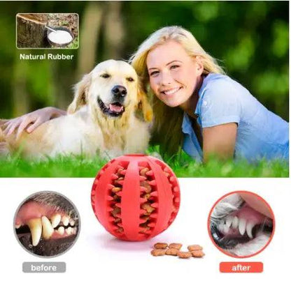 Green Ball Burgundy & White Hemp Rope Toys Treat Interactive Rubber Leaking Balls for Small Dogs Chewing Bite Resistant Pet Tooth Cleaning - Trendypet's Zone