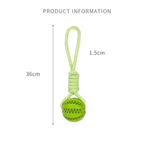 Green Ball Hemp Rope Toys Treat Interactive Rubber Leaking Balls for Small Dogs Chewing Bite Resistant Pet Tooth Cleaning - Trendypet's Zone