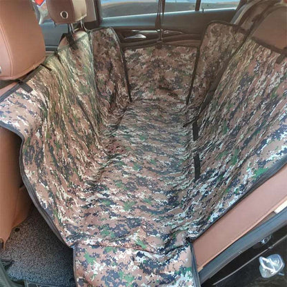 Green Camouflage Dog Carriers Waterproof Rear Back Pet Dog Car Seat Cover Hammock Protector with Safety Belt Transporting - Trendypet's Zone