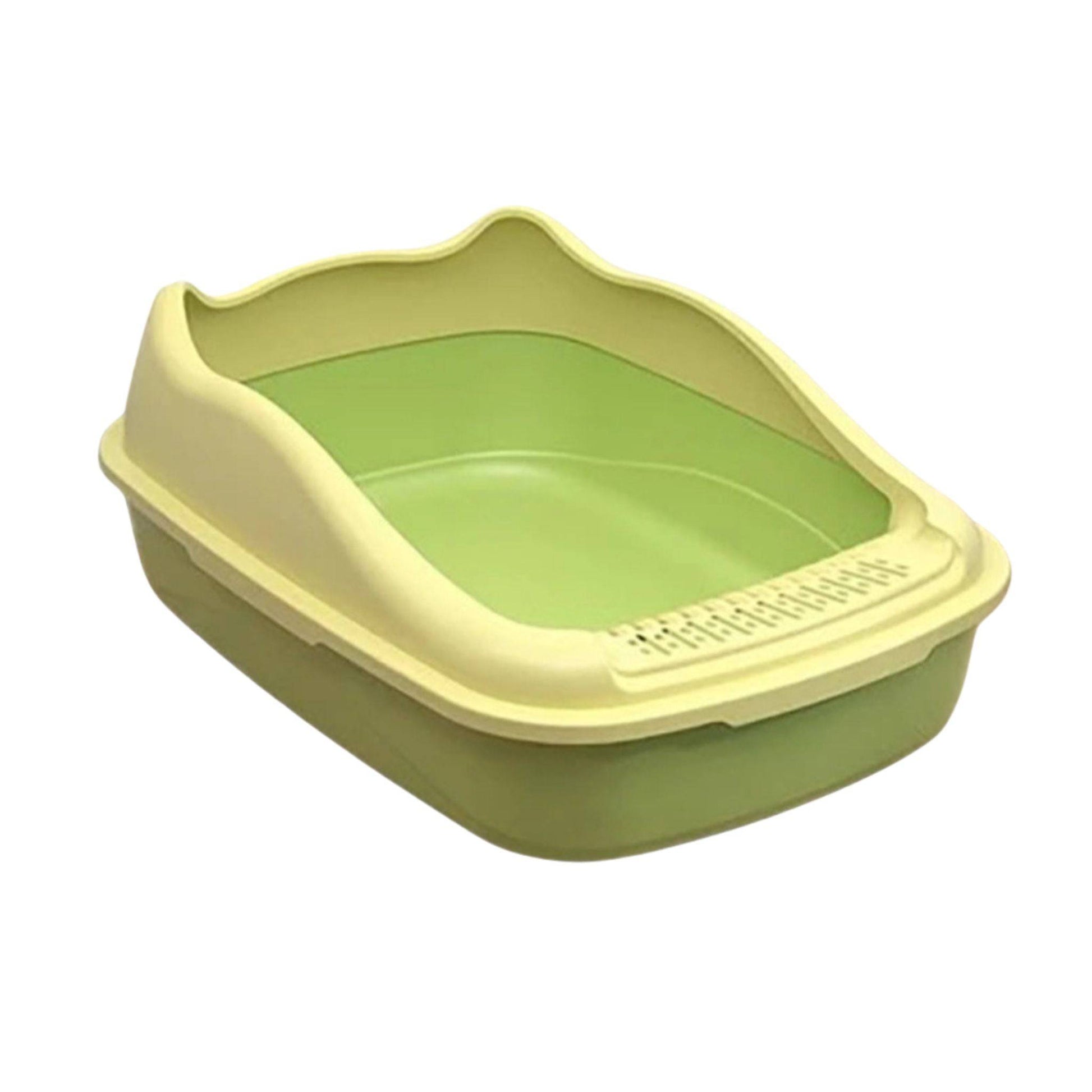 Green Cat Litter Box Pet Sandbox for Kitty Anti-Splash Kitten Toilet Tray Bedpan Cleaning TRENDYPET'S ZONE