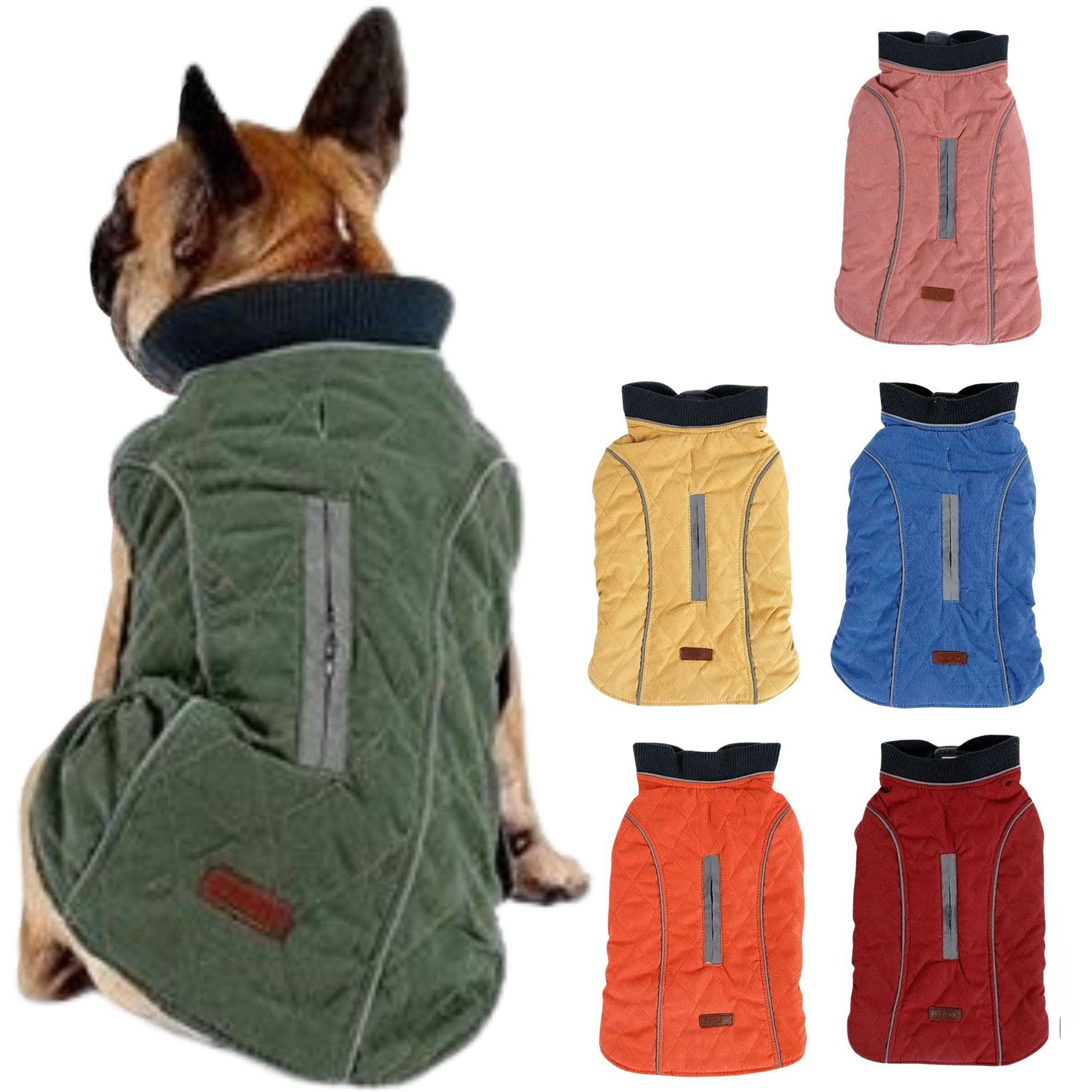 Green Cozy Quilted Dog Coat Warm Jacket Retro Thick Vest TRENDYPET'S ZONE